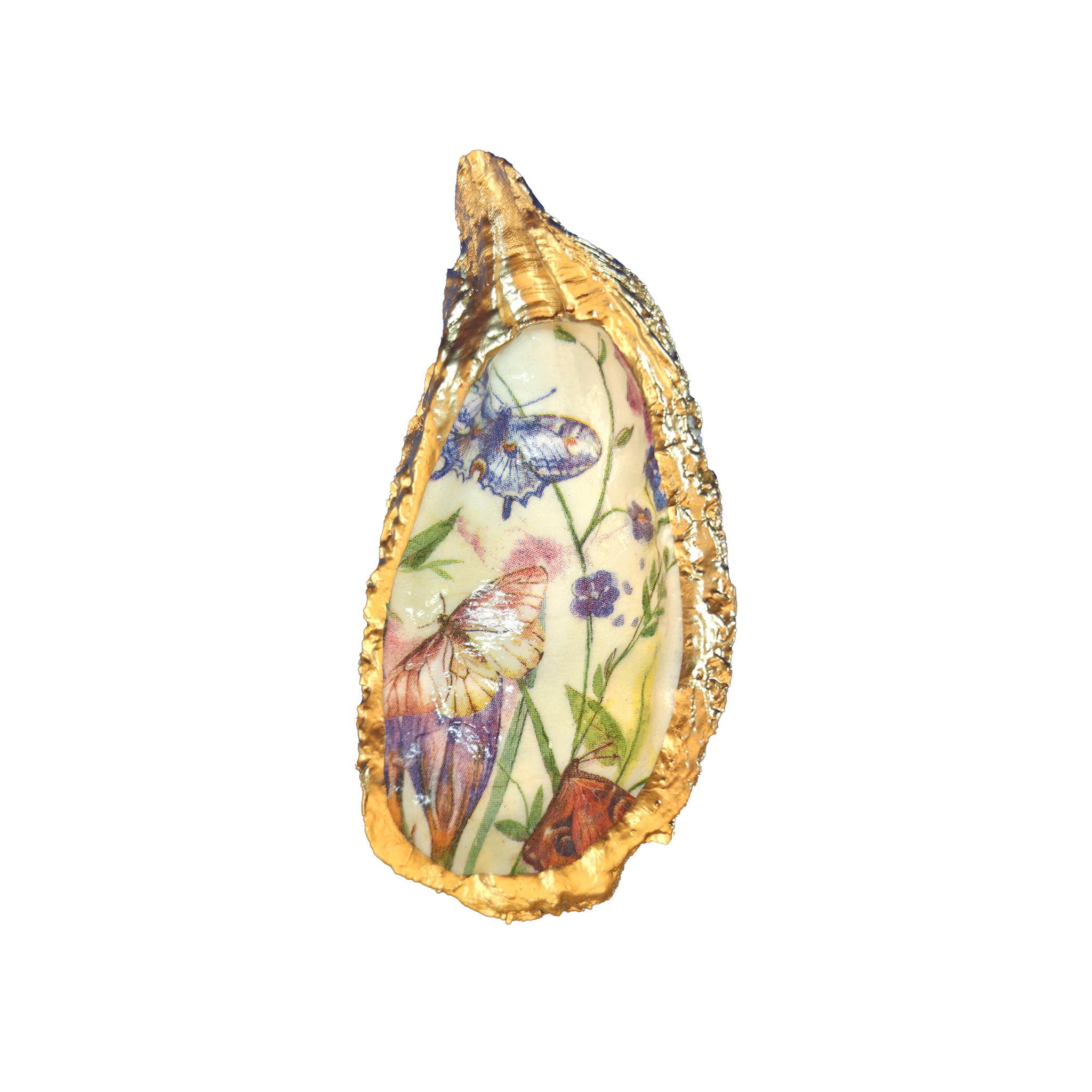 ALISON BROOKE DESIGNS Butterfly Garden Oyster Trinket Tray