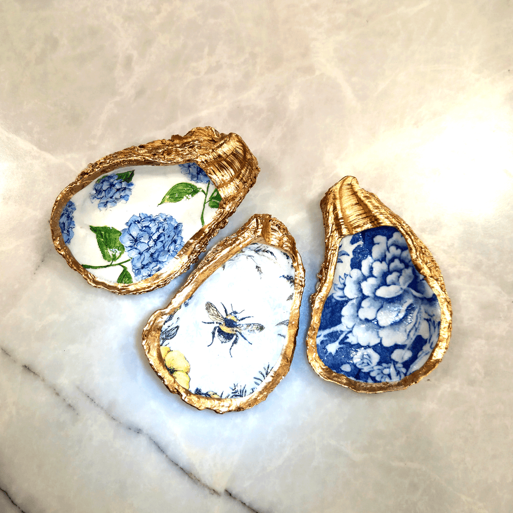 ALISON BROOKE DESIGNS French Hydrangea Oyster Trinket Dish