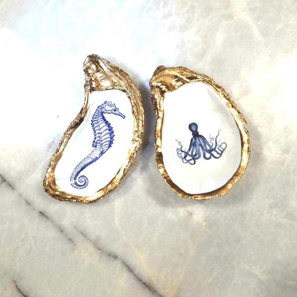 ALISON BROOKE DESIGNS Seahorse Oyster Trinket Dish