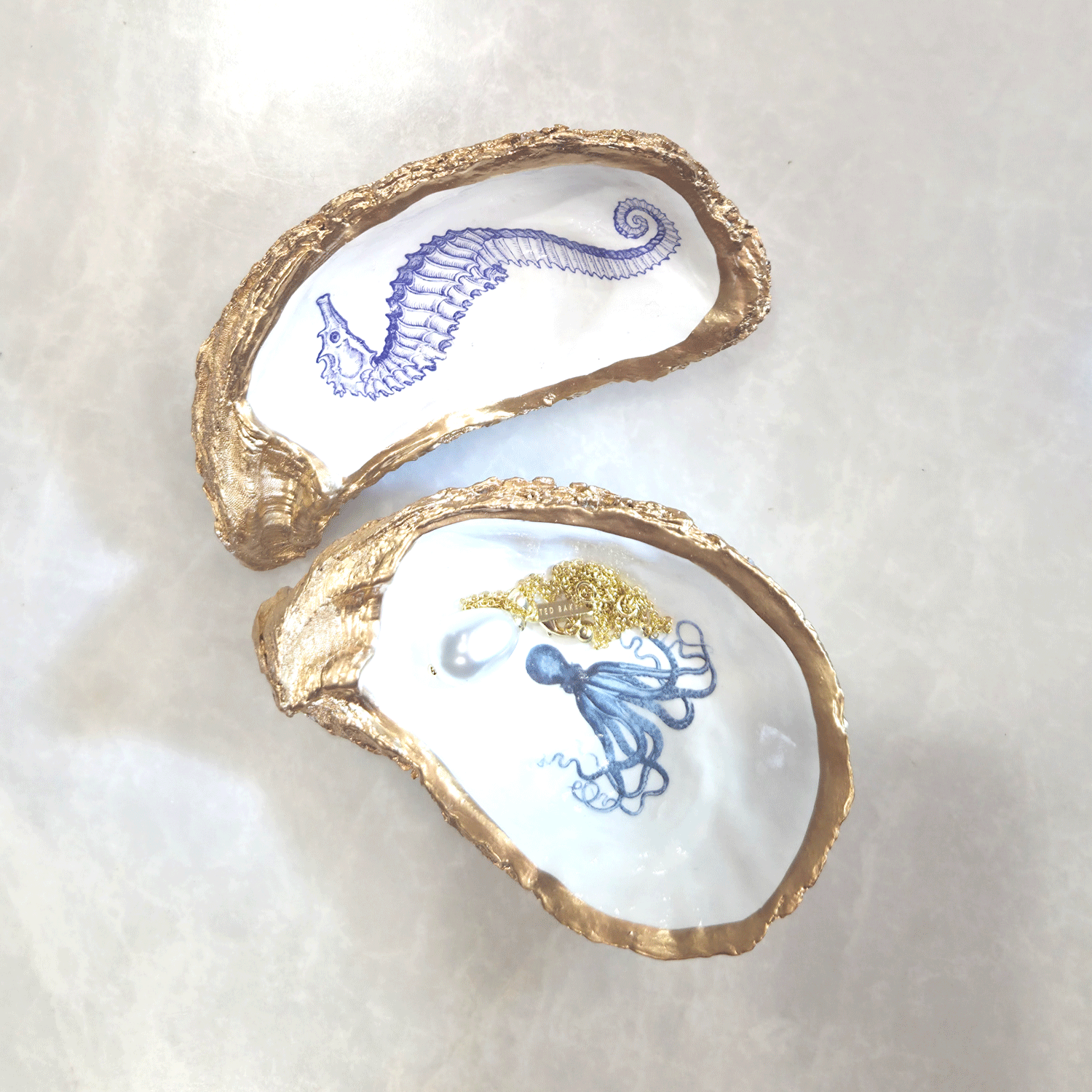 ALISON BROOKE DESIGNS Seahorse Oyster Trinket Dish