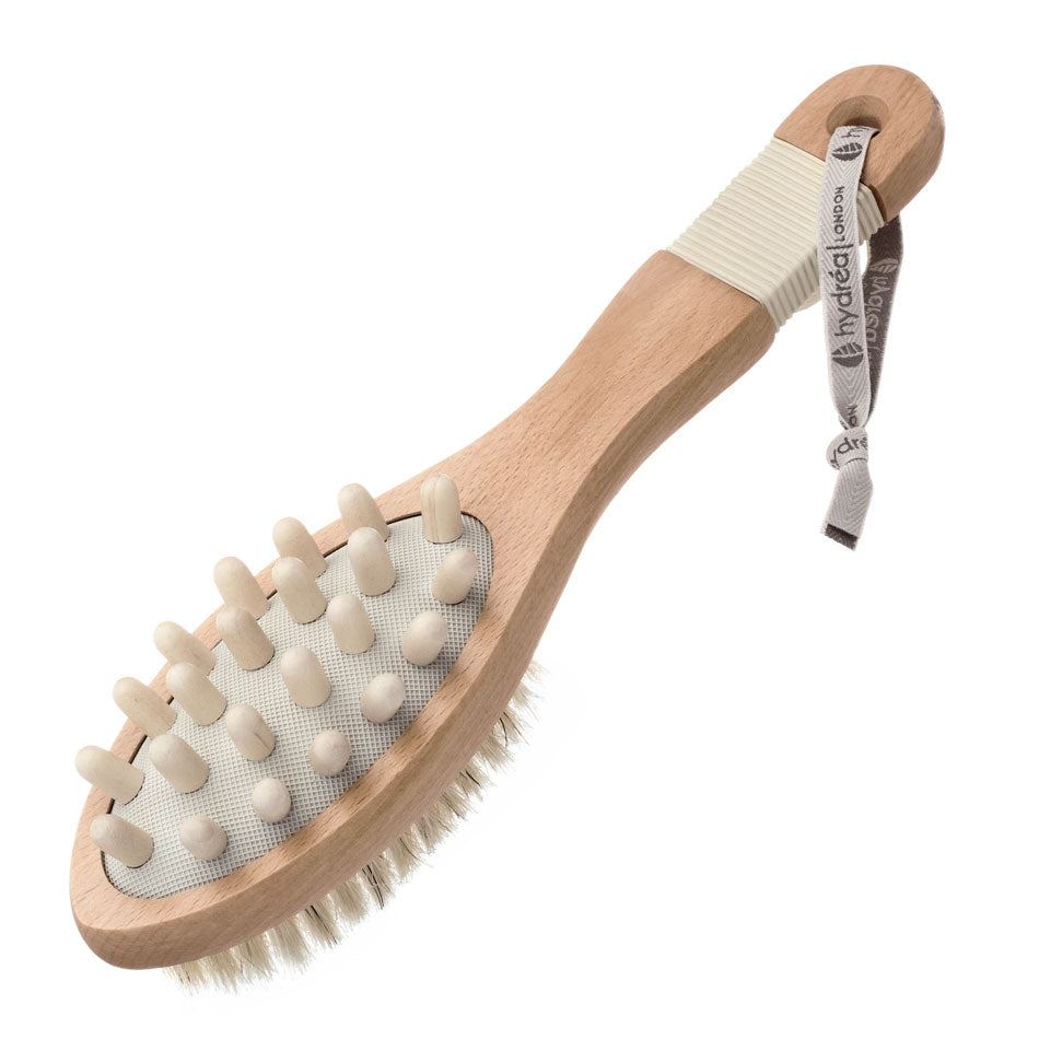HYDREA LONDON Dual Massage Body Brush Natural Bristle