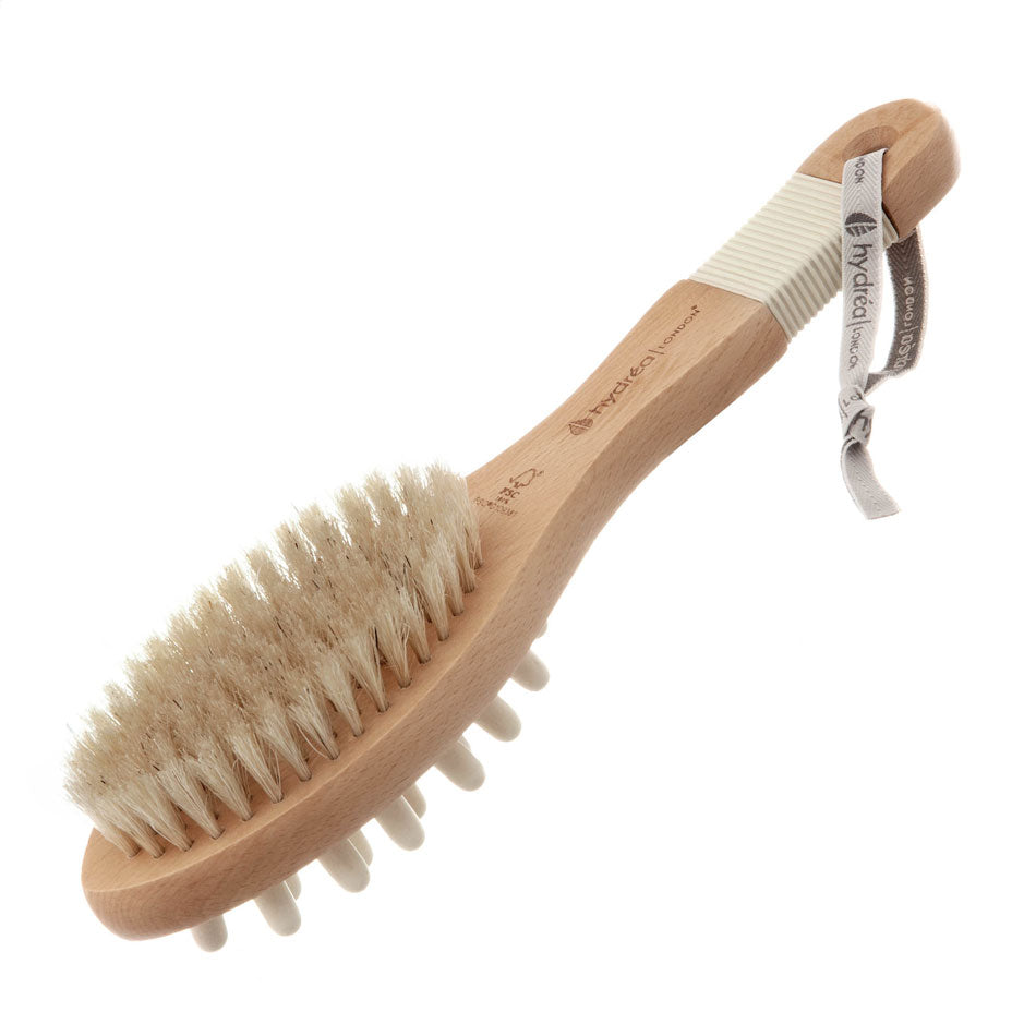 HYDREA LONDON Dual Massage Body Brush Natural Bristle