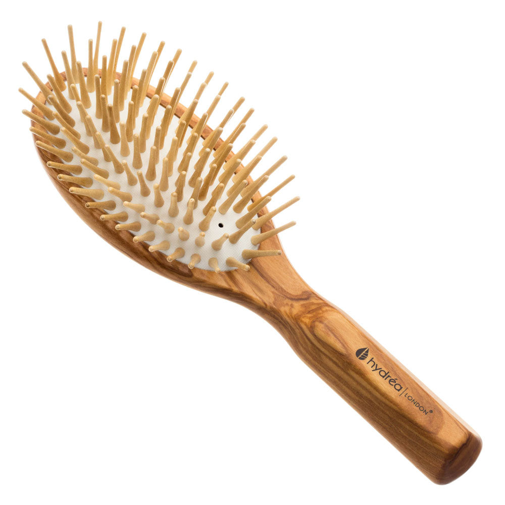 HYDREA LONDON Olive Wood Hair Brush Extra Long Pins