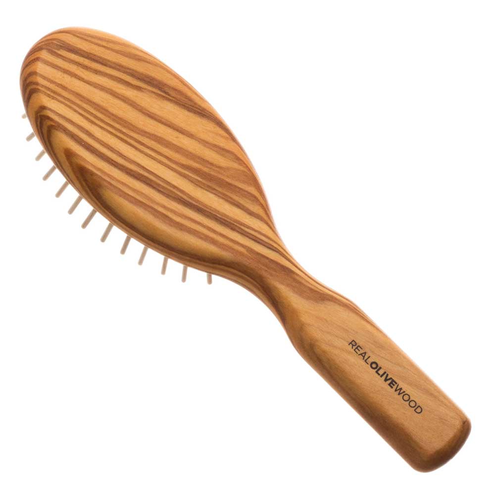 HYDREA LONDON Olive Wood Travel Hair Brush