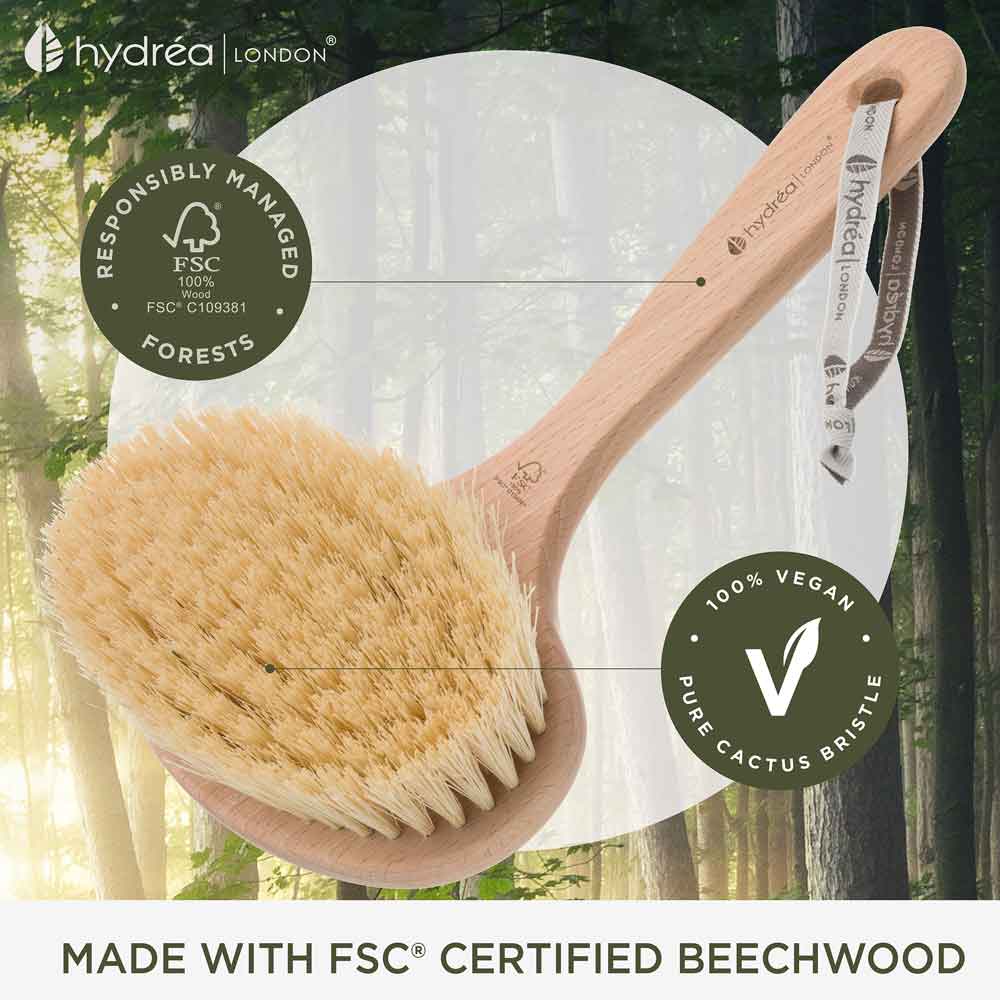 HYDREA LONDON Detox Dry Body Brush Long Cactus Bristle