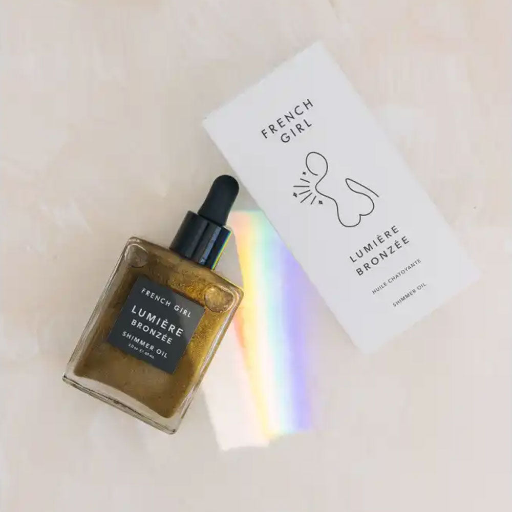 French Girl Bronzee Shimmer body oil flat lay