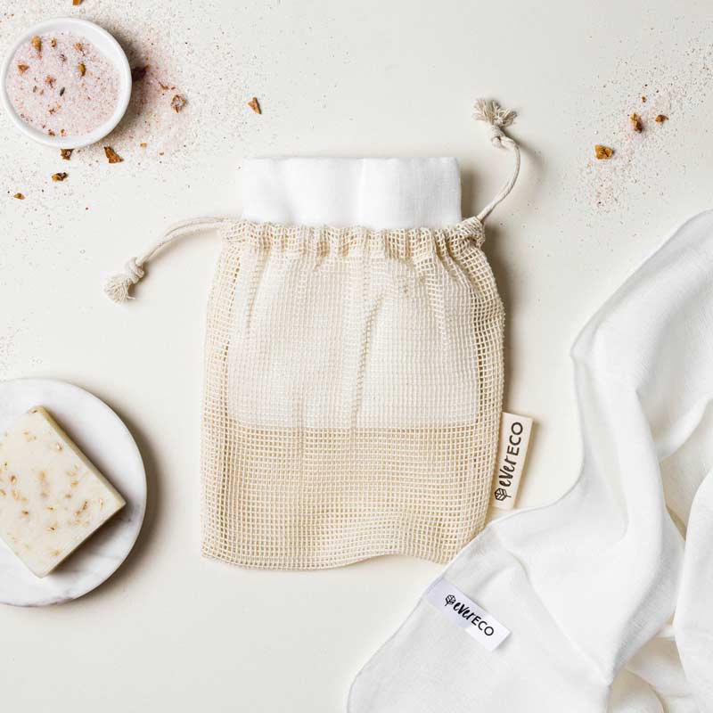 ever eco muslin facial cloths with wash bag