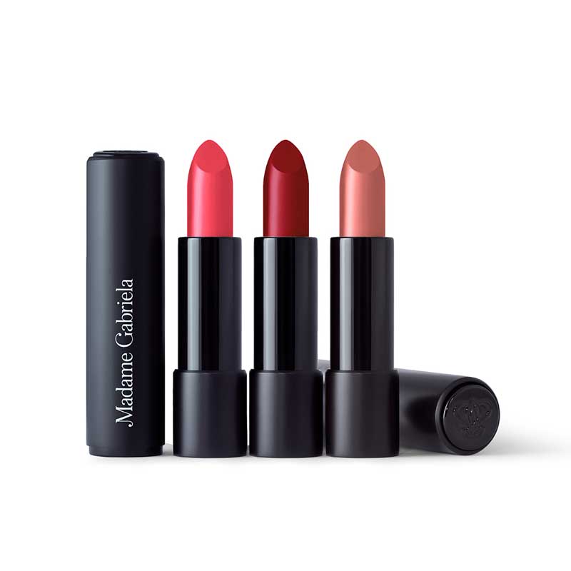madame gabriela the jet set lipstick trio