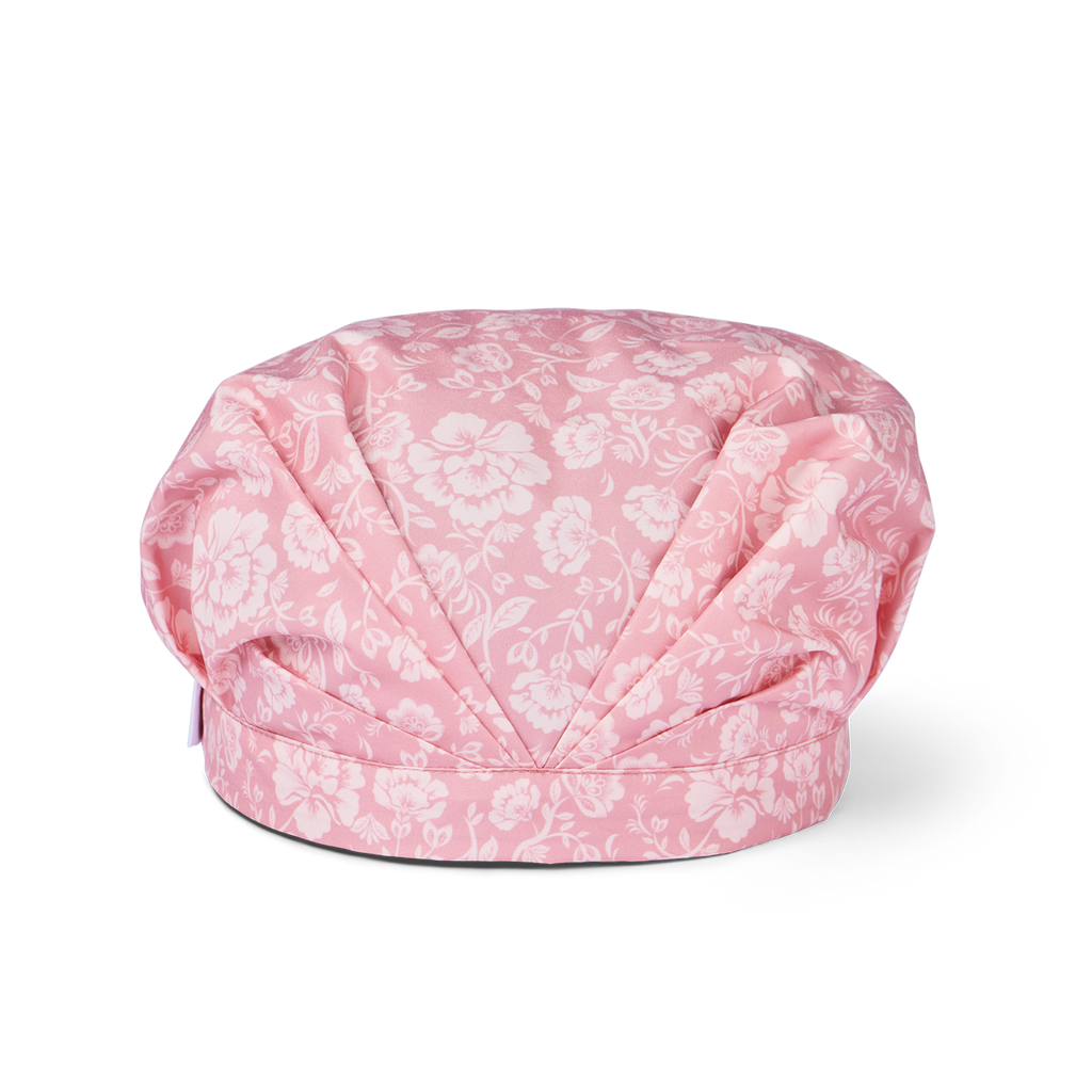musae mane pink blossom shower cap on a white background