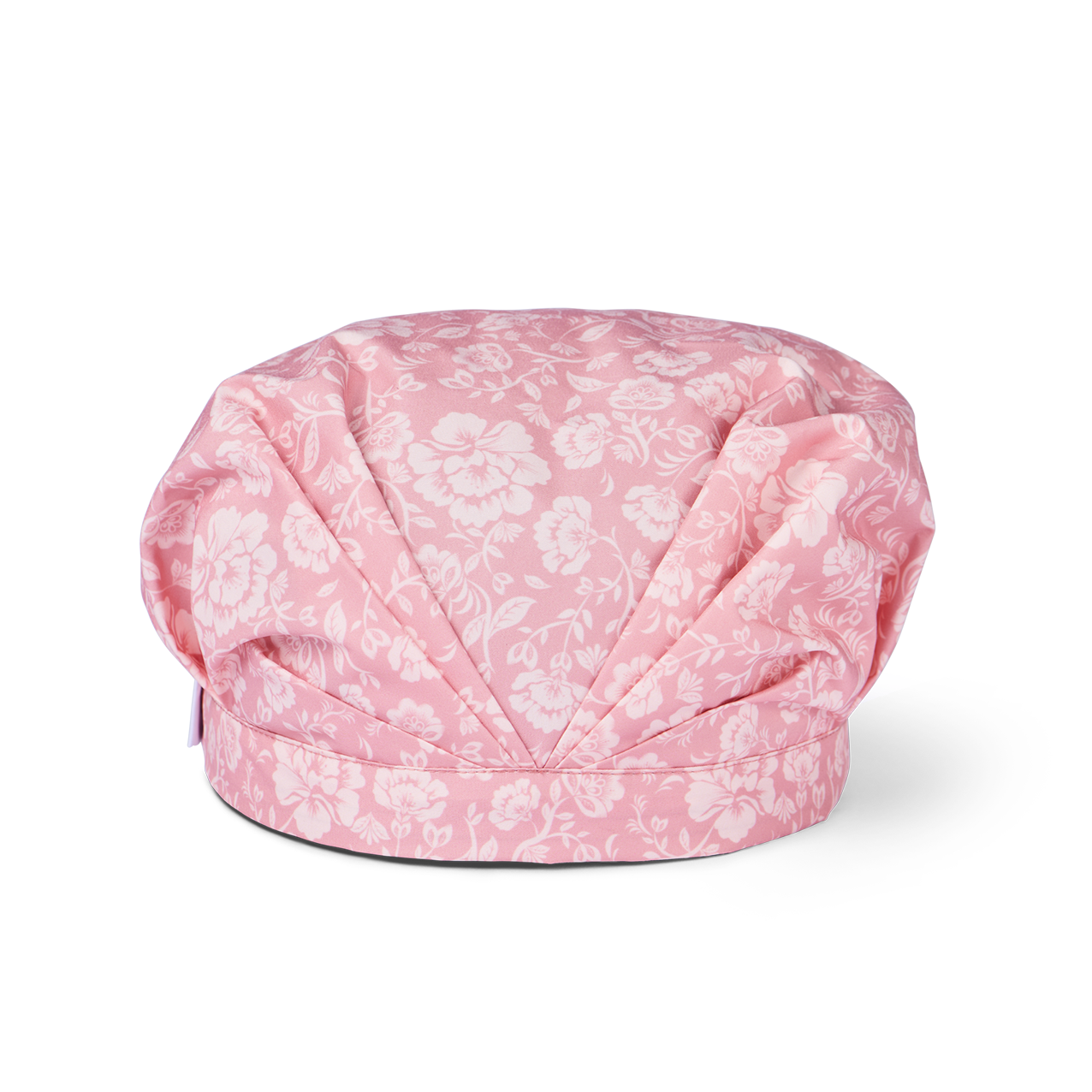 musae mane pink blossom shower cap on a white background