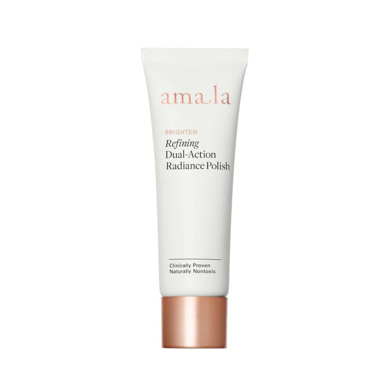 amala brighten refining dual action radiance polish, certified natural facial scrub