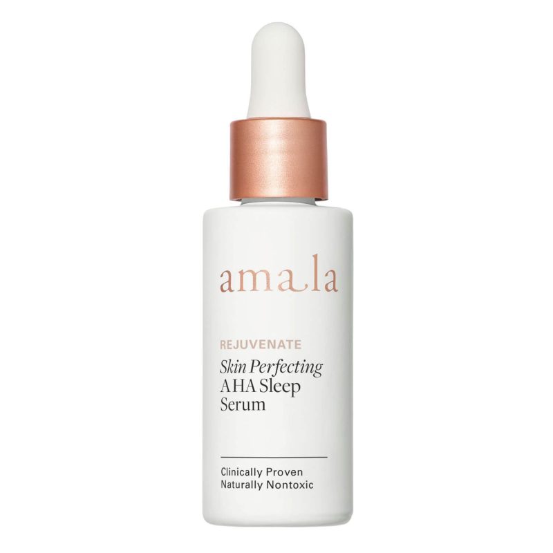 amala rejuvenate skin perfecting AHA sleep serum, natural fruit AHA facial serum