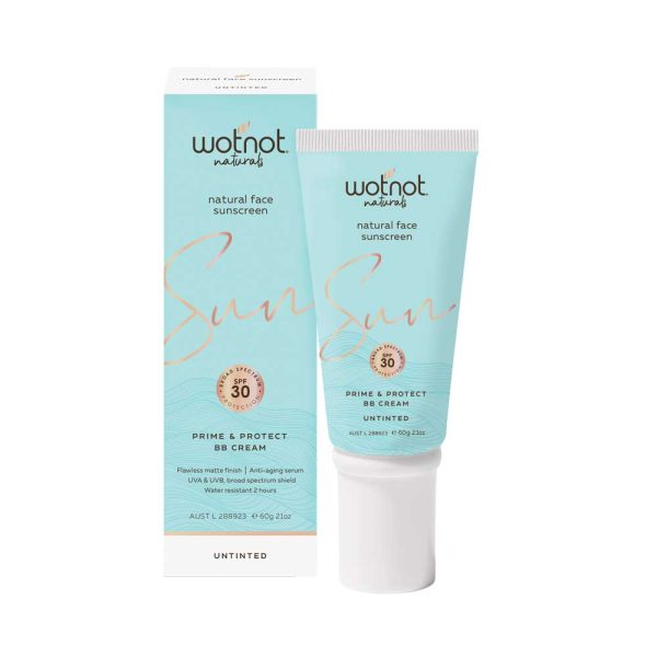 WOTNOT Natural Sunscreen for Face and BB Cream SPF30. Untinted serum and primer