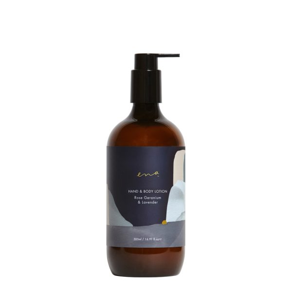 ENA hand and body lotion rose geranium and lavender